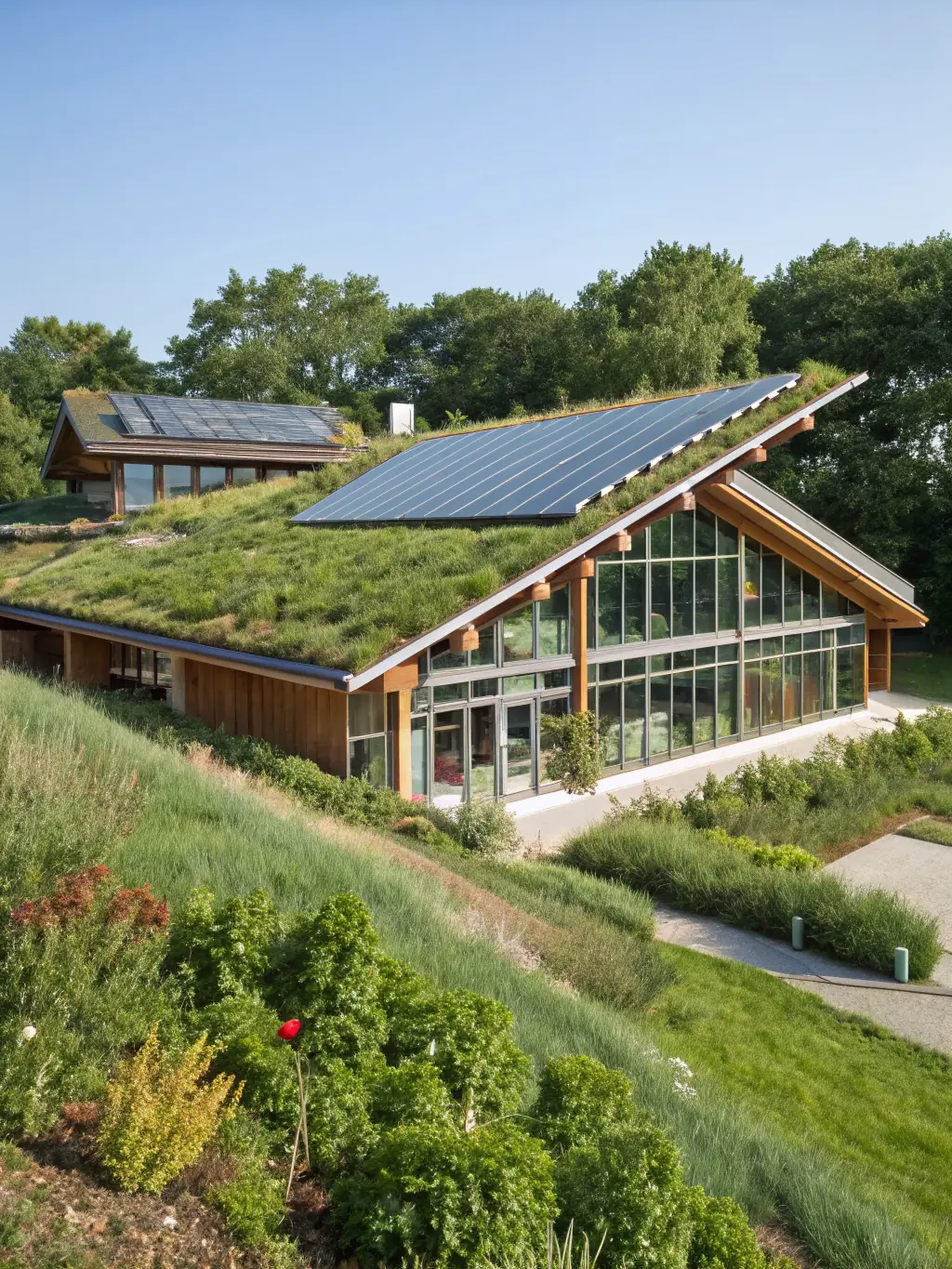 A photograph of a sustainable building project completed by Elyon Construction Group, emphasizing eco-friendly materials and energy-efficient design.
